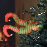 Kicking Elf Legs Christmas Tree Decoration