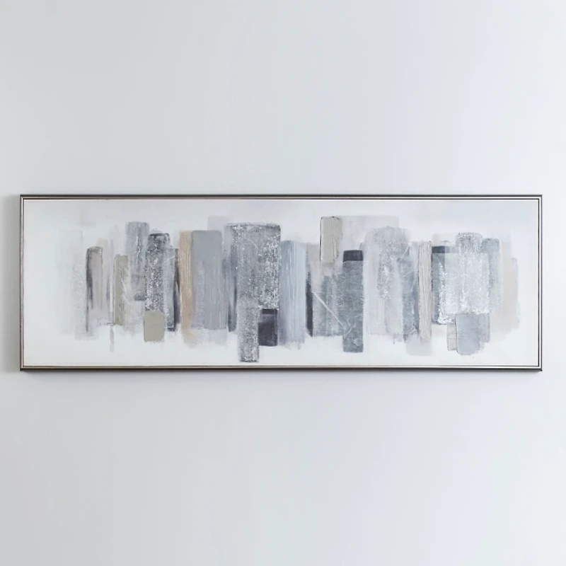 Neutral Brush Strokes Framed Art Print