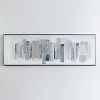 Neutral Brush Strokes Framed Art Print