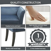 Antique Sapphire Low Back Upholstered Bench