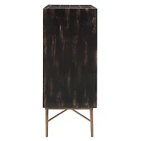 Black Wood Honeycomb 2-Door Storage Cabinet