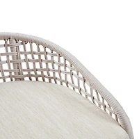 Rustic White Woven Rope Back Counter Stool