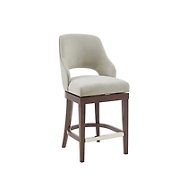 Cream Open Back Swivel Base Counter Stool
