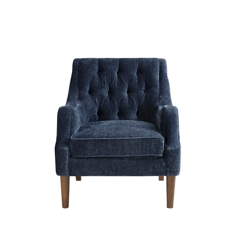 Navy Button Tufted Accent Chair