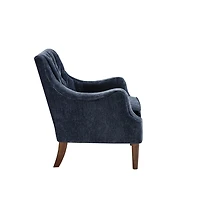 Navy Button Tufted Accent Chair