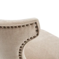 Sandy Beige Curve Back Swivel Counter Stool