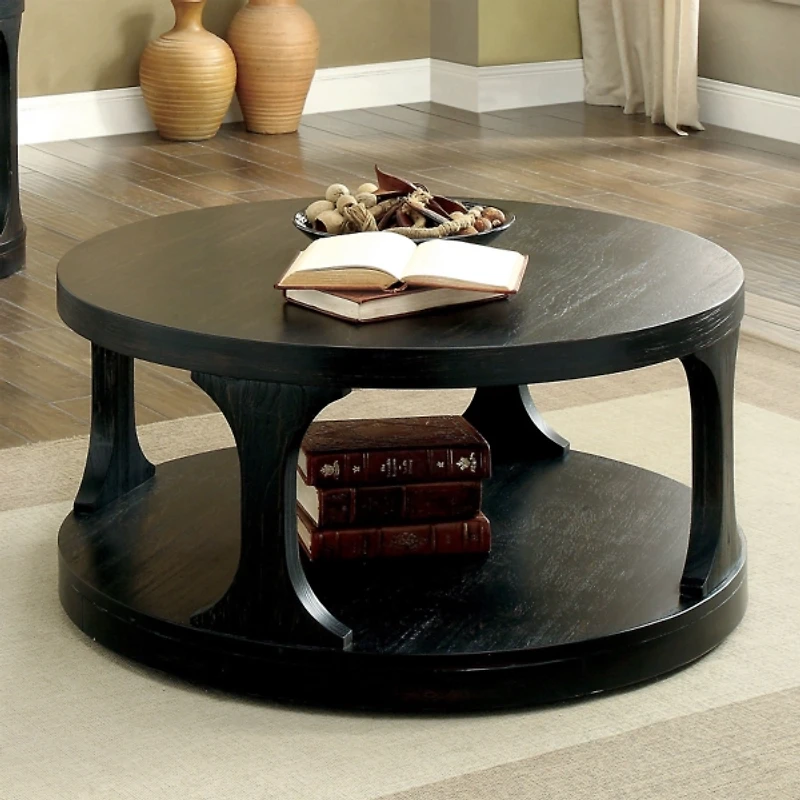 Jarrod Antique Wood Grain Shelf Coffee Table