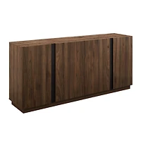 Dark Walnut Wood and Black Metal Sideboard