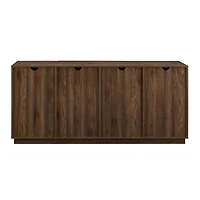 Dark Walnut Wood and Black Metal Sideboard