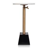 White Marble Top Tapered Base Accent Table, 12 in.
