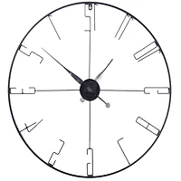 Black Metal Open Back and Slim Number Wall Clock