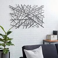 Dark Gray Metal Abstract Scattered Wall Sculpture