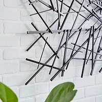 Dark Gray Metal Abstract Scattered Wall Sculpture