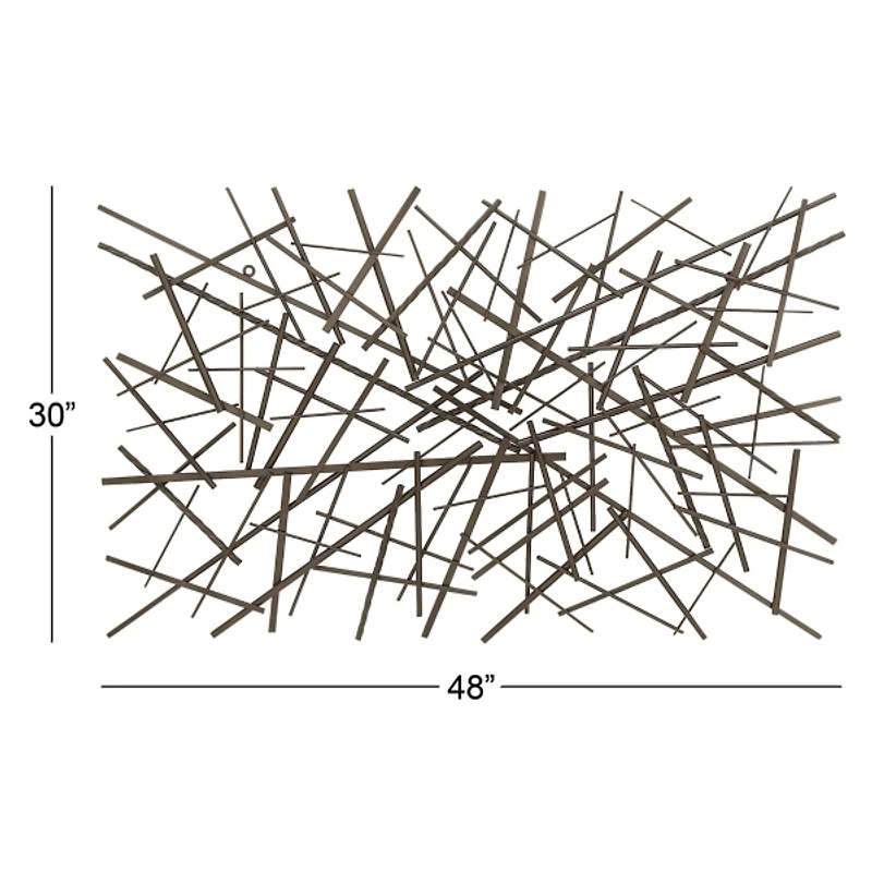 Dark Gray Metal Abstract Scattered Wall Sculpture