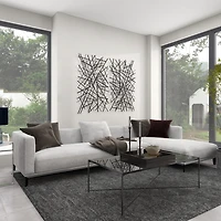 Dark Gray Metal Abstract Scattered Wall Sculpture