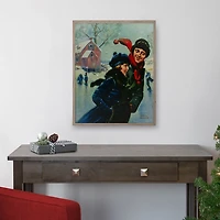 Rockwell Couple Ice Skating LED Canvas Art Print