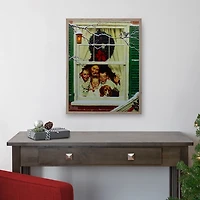 Rockwell Family Waving Window LED Canvas Art Print