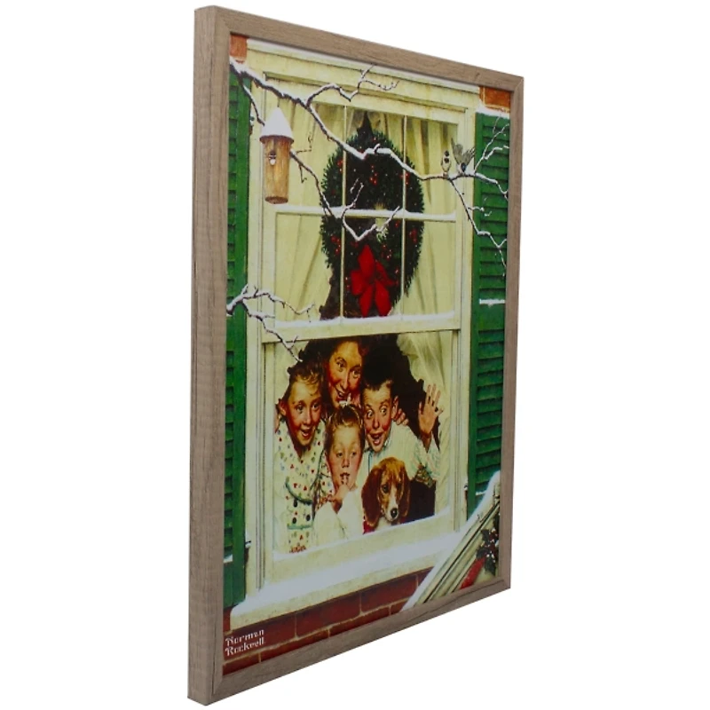 Rockwell Family Waving Window LED Canvas Art Print