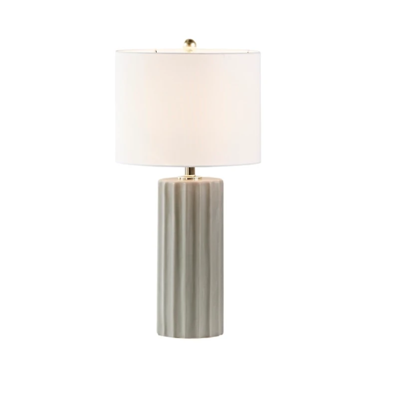 Gray Ribbed Fluted Martha Stewart Table Lamp
