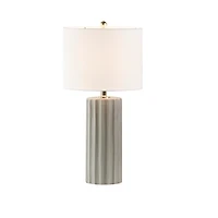 Gray Ribbed Fluted Martha Stewart Table Lamp