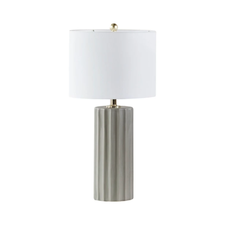 Gray Ribbed Fluted Martha Stewart Table Lamp