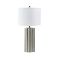 Gray Ribbed Fluted Martha Stewart Table Lamp