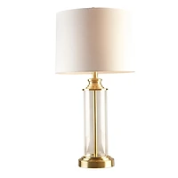 Gold Glass Cylinder Table Lamps, Set of 2