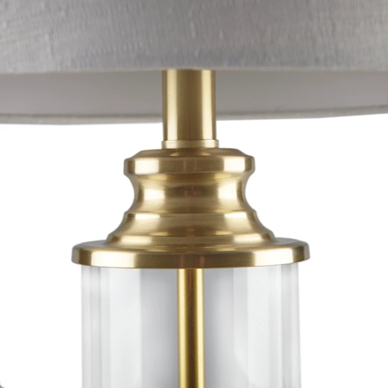 Gold Glass Cylinder Table Lamps, Set of 2