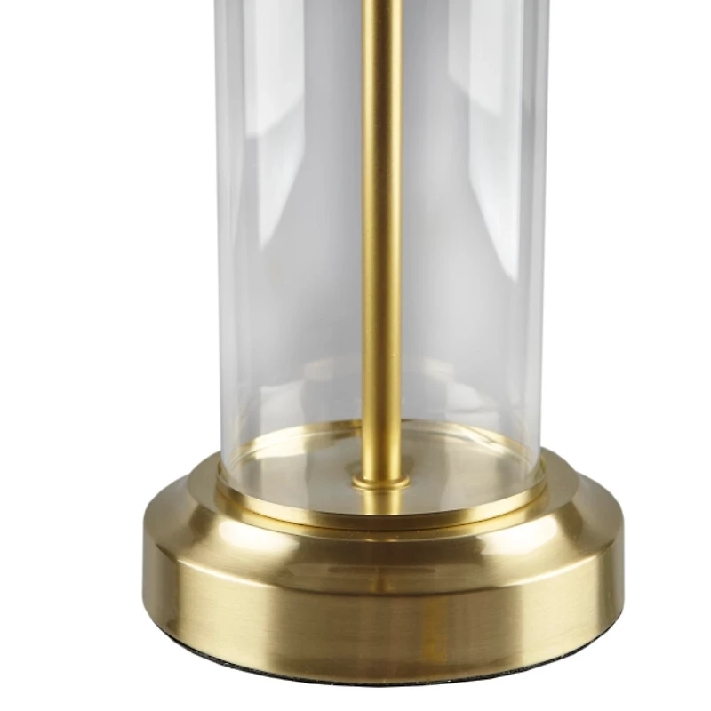 Gold Glass Cylinder Table Lamps, Set of 2