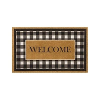 Black and White Buffalo Check Welcome Doormat