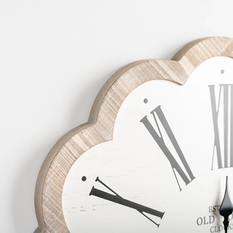 Adelyn Scalloped Edge Wood Clock