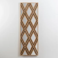 Fir Wood Diamond Mirrored Wall Plaque