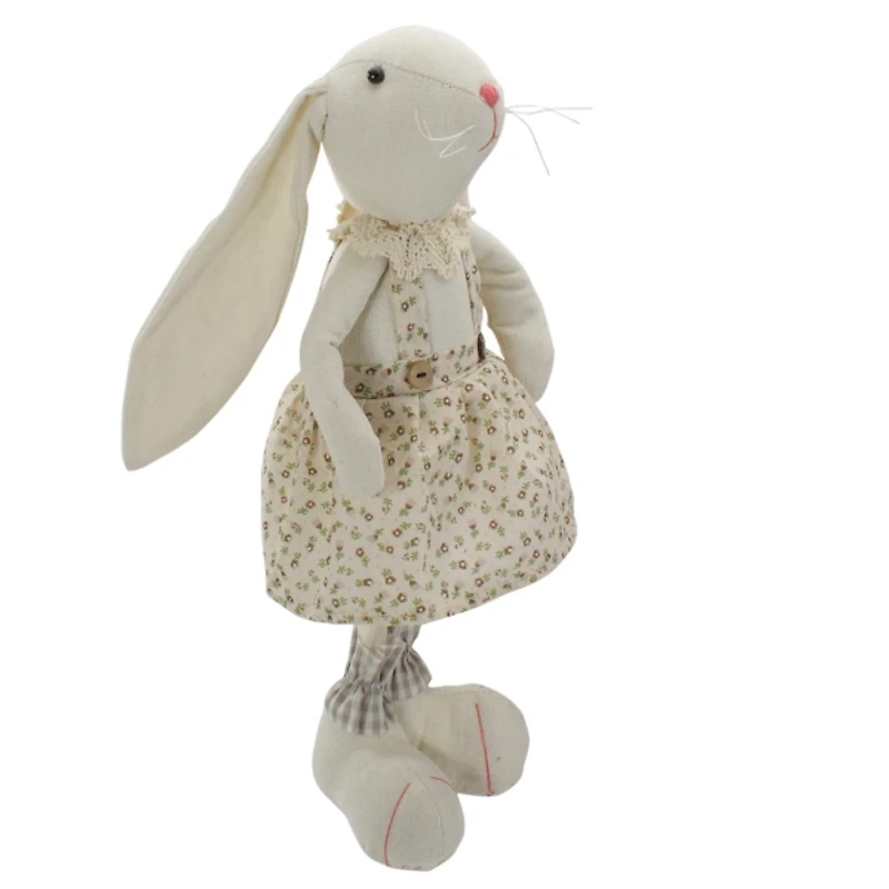 Beige and Cream Standing Girl Bunny Figurine