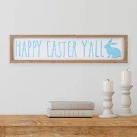 Blue Happy Easter Yall Wall Plaque