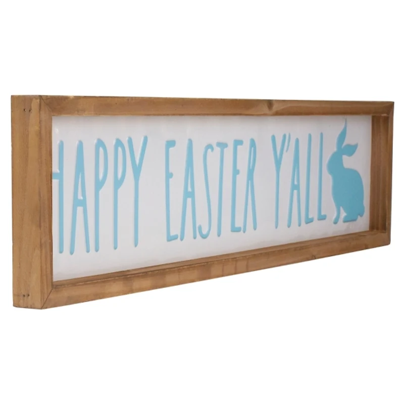 Blue Happy Easter Yall Wall Plaque