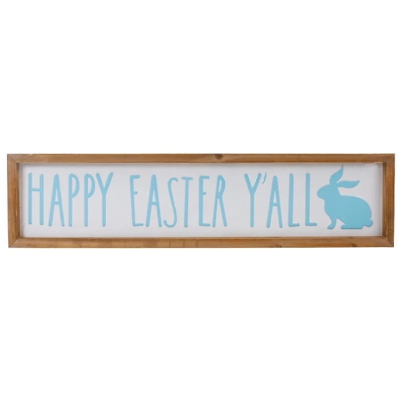 Blue Happy Easter Yall Wall Plaque