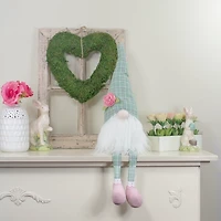 and White Plaid Gnome Shelf Sitter