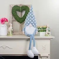Blue Polka Dotted Gnome Shelf Sitter