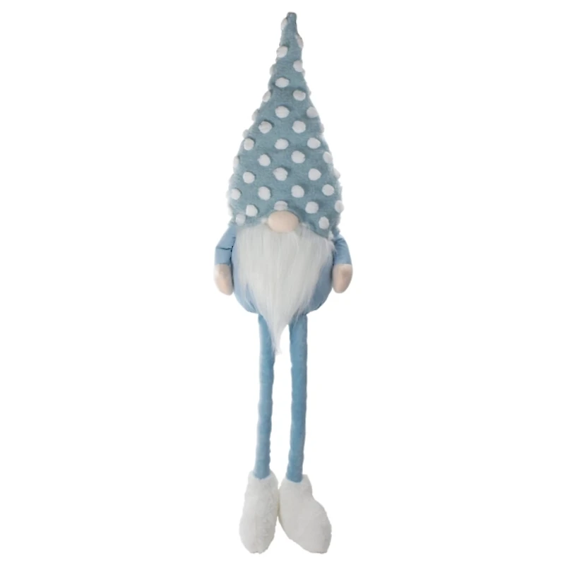 Blue Polka Dotted Gnome Shelf Sitter