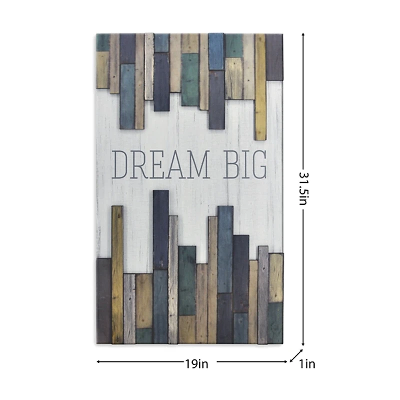 Dream Big Wood Slat Wall Plaque