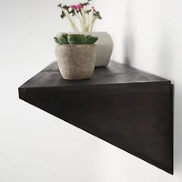 Black Wedge Wood Small Floating Shelf