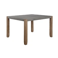 Amber Wood Faux Concrete Top Dining Table