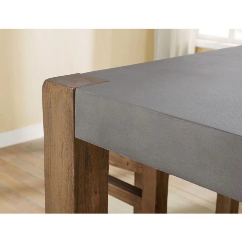 Amber Wood Faux Concrete Top Dining Table