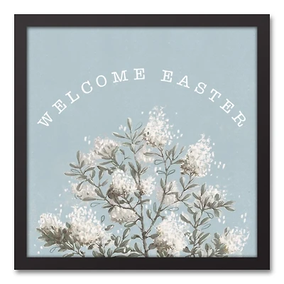 Welcome Easter Hydrangea Framed Canvas Art Print