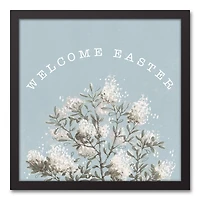 Welcome Easter Hydrangea Framed Canvas Art Print