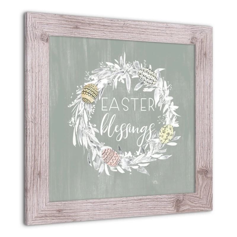Easter Blessings Wreath Framed Art Print