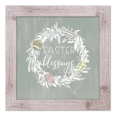 Easter Blessings Wreath Framed Art Print
