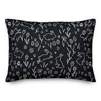 Hop On In Bunny Pattern Outdoor Throw Pillow
