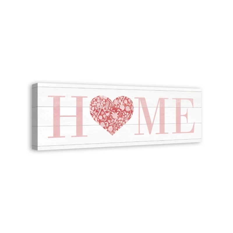 Floral Heart Home Canvas Art Print