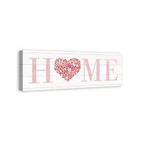 Floral Heart Home Canvas Art Print
